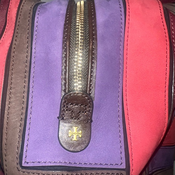 TORY BURCH suede and leather satchel handbag-LIKE NEW - Picture 5 of 7